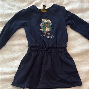 Ralph Lauren Navy Dress with Bear Motif